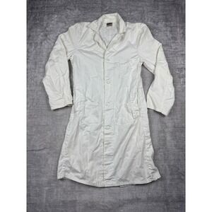 Vintage Lab coat Womens 32 White 40s Goodhues Sanforized Cotton Medical workwear